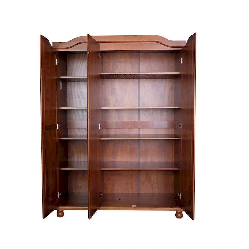 Petite étagère de garde-robe en bois massif finition moka blanc java noir