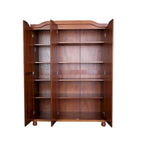Petite étagère de garde-robe en bois massif finition moka blanc java noir