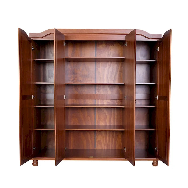 Petite étagère de garde-robe en bois massif finition moka blanc java noir