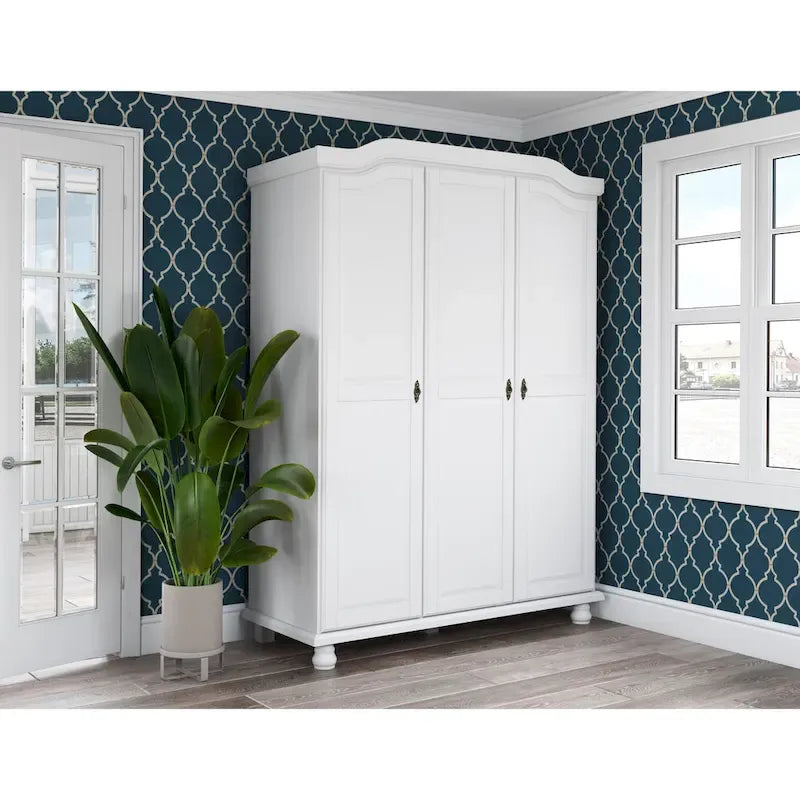 Petite étagère de garde-robe en bois massif finition moka blanc java noir