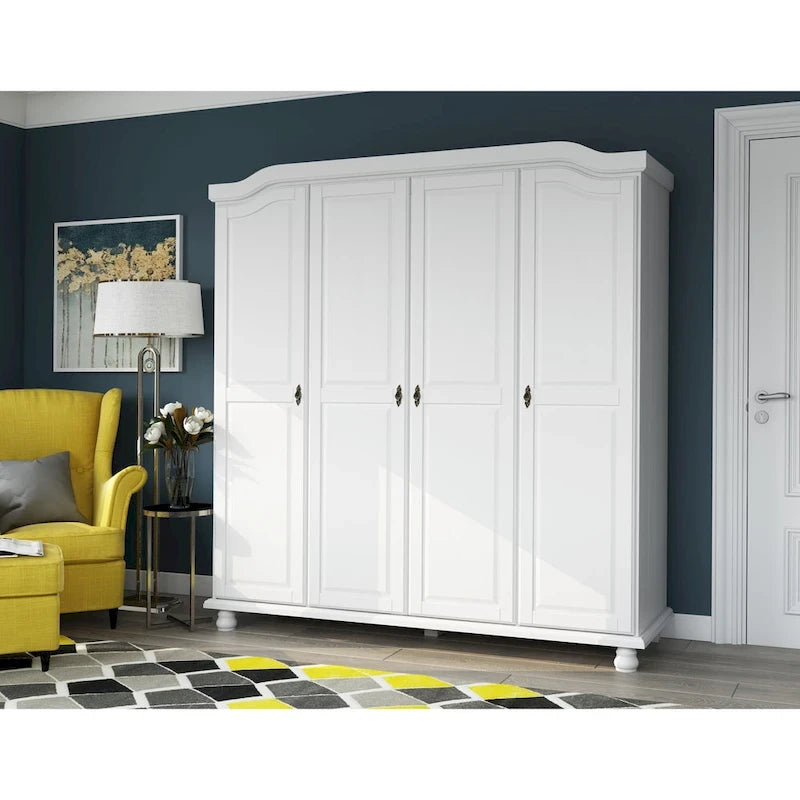 Petite étagère de garde-robe en bois massif finition moka blanc java noir