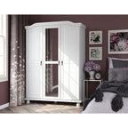 Petite étagère de garde-robe en bois massif finition moka blanc java noir