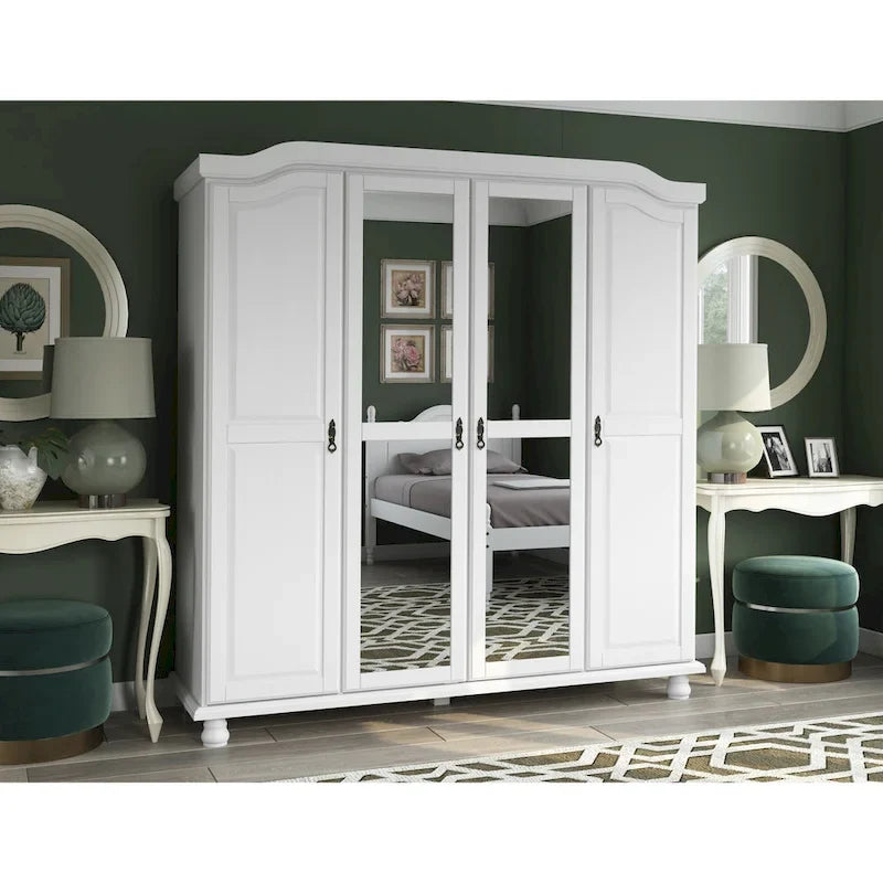 Petite étagère de garde-robe en bois massif finition moka blanc java noir