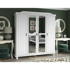 Petite étagère de garde-robe en bois massif finition moka blanc java noir