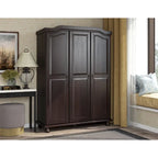 Petite étagère de garde-robe en bois massif finition moka blanc java noir