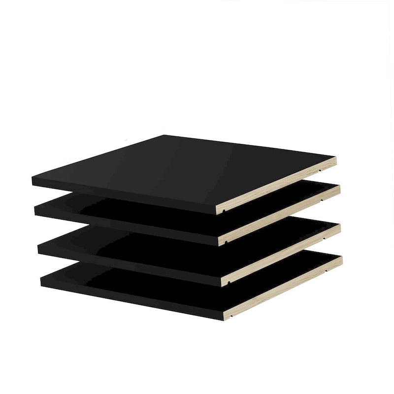 Petite étagère de garde-robe en bois massif finition moka blanc java noir