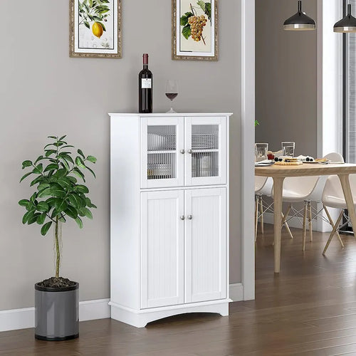 Armoire de rangement pour salle de bain, armoire de sol en bois, rangement autoportant pour salle de bain, chambre, salon, blanc