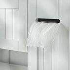 Meuble de rangement de salle de bain sur toilettes avec portes persiennes blanc-gris