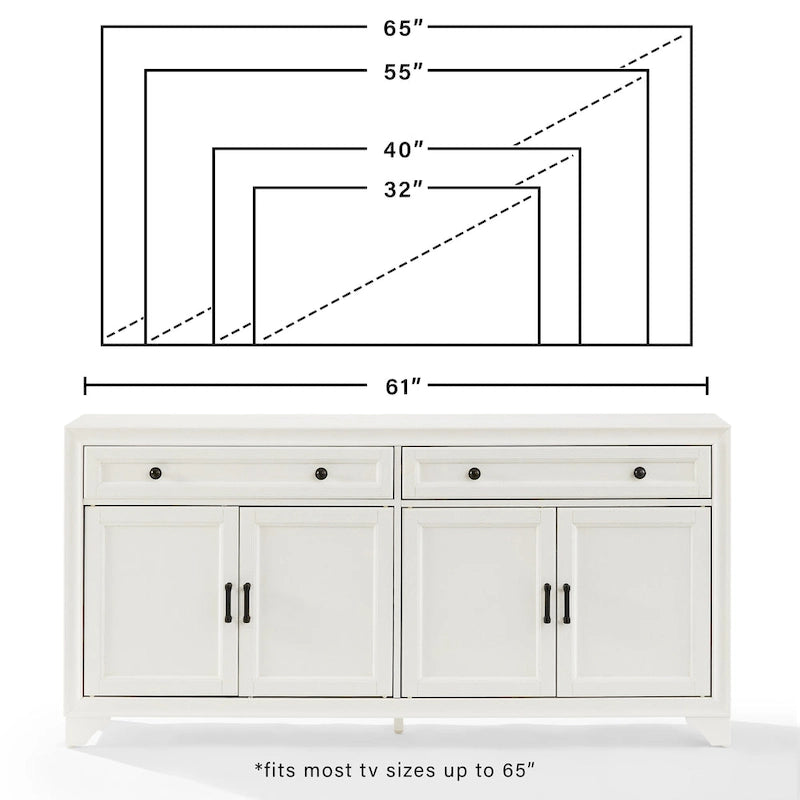 Buffet en bois vieilli avec tiroirs et rangements Gris Blanc