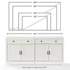 Buffet en bois vieilli avec tiroirs et rangements Gris Blanc