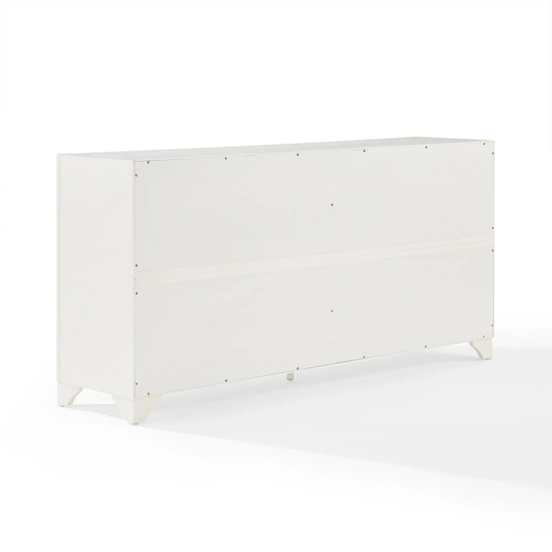 Buffet en bois vieilli avec tiroirs et rangements Gris Blanc
