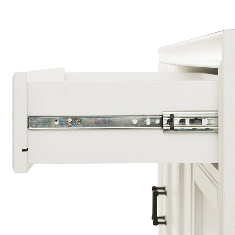 Buffet en bois vieilli avec tiroirs et rangements Gris Blanc
