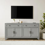 Buffet en bois vieilli avec tiroirs et rangements Gris Blanc