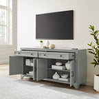 Buffet en bois vieilli avec tiroirs et rangements Gris Blanc