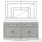 Buffet en bois vieilli avec tiroirs et rangements Gris Blanc