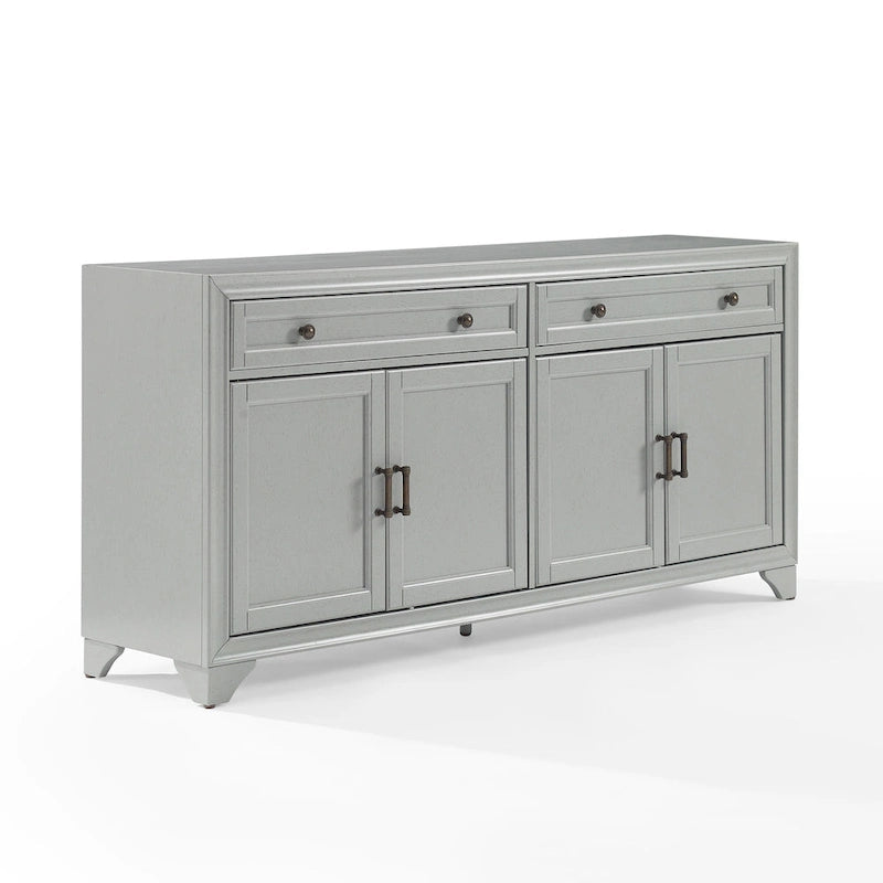 Buffet en bois vieilli avec tiroirs et rangements Gris Blanc