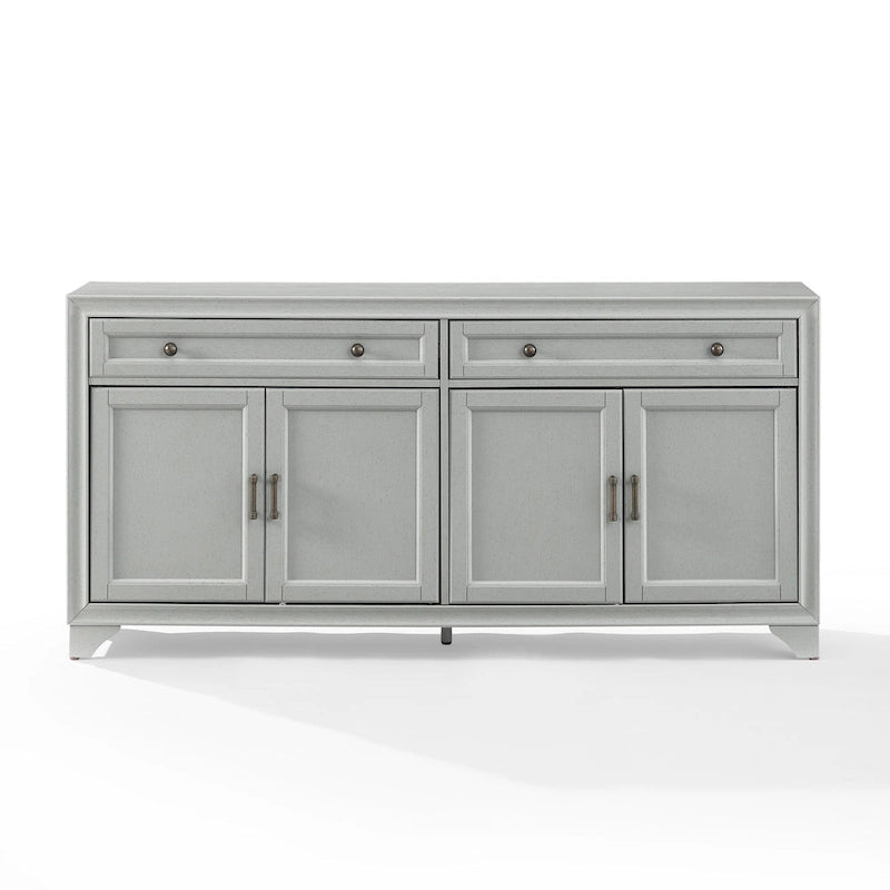 Buffet en bois vieilli avec tiroirs et rangements Gris Blanc