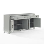 Buffet en bois vieilli avec tiroirs et rangements Gris Blanc