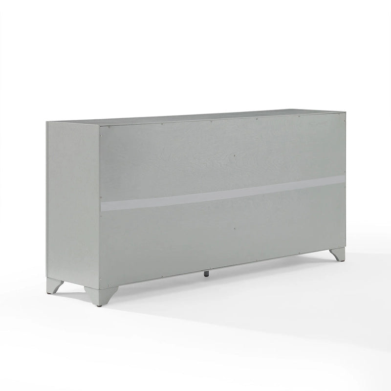 Buffet en bois vieilli avec tiroirs et rangements Gris Blanc
