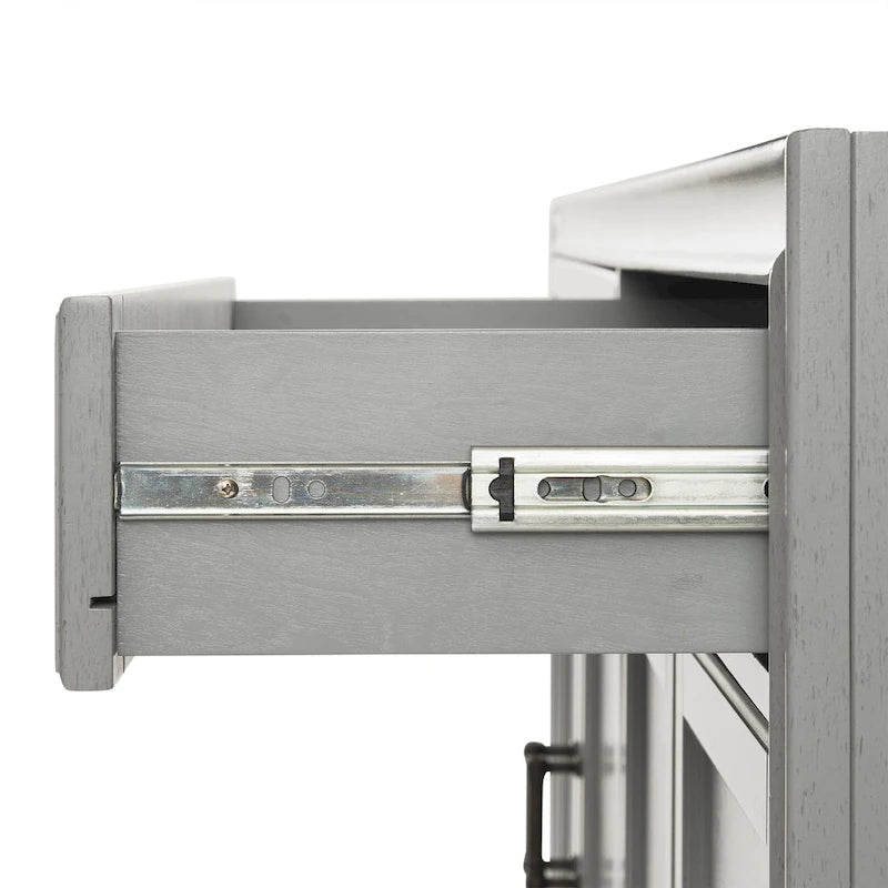 Buffet en bois vieilli avec tiroirs et rangements Gris Blanc