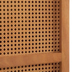 Meuble de rangement à portes en cannage style milieu de siècle avec étagères réglables, finition naturelle
