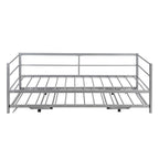 Structure de lit de repos industrielle Twin Metal Lattes en acier noir argenté Pas besoin de sommier tapissier
