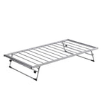 Structure de lit de repos industrielle Twin Metal Lattes en acier noir argenté Pas besoin de sommier tapissier