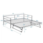 Structure de lit de repos industrielle Twin Metal Lattes en acier noir argenté Pas besoin de sommier tapissier