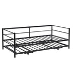 Structure de lit de repos industrielle Twin Metal Lattes en acier noir argenté Pas besoin de sommier tapissier