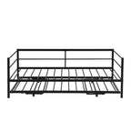Structure de lit de repos industrielle Twin Metal Lattes en acier noir argenté Pas besoin de sommier tapissier