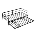 Structure de lit de repos industrielle Twin Metal Lattes en acier noir argenté Pas besoin de sommier tapissier
