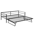 Structure de lit de repos industrielle Twin Metal Lattes en acier noir argenté Pas besoin de sommier tapissier