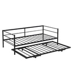 Structure de lit de repos industrielle Twin Metal Lattes en acier noir argenté Pas besoin de sommier tapissier