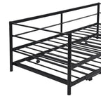 Structure de lit de repos industrielle Twin Metal Lattes en acier noir argenté Pas besoin de sommier tapissier