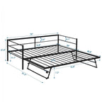 Structure de lit de repos industrielle Twin Metal Lattes en acier noir argenté Pas besoin de sommier tapissier