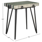 Table d'appoint avec plateau en marbre blanc et pieds épingles noirs