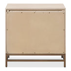 Commode en chêne clair avec pieds en métal doré et tiroirs en cèdre