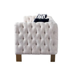 Canapé Chesterfield capitonné en velours avec pieds en métal doré