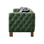 Canapé Chesterfield capitonné en velours avec pieds en métal doré