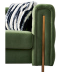 Canapé Chesterfield capitonné en velours avec pieds en métal doré