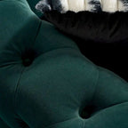 Canapé Chesterfield capitonné en velours avec pieds en métal doré
