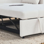 Canapé-lit gigogne en chenille avec accoudoirs de rangement, port USB, multicolore
