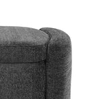 Banc de rangement capitonné en tissu chenille avec compartiment caché à couvercle relevable gris