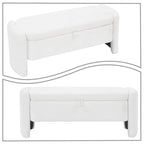 Banc de rangement capitonné en tissu chenille avec compartiment caché à couvercle relevable gris
