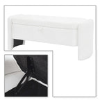 Banc de rangement capitonné en tissu chenille avec compartiment caché à couvercle relevable gris