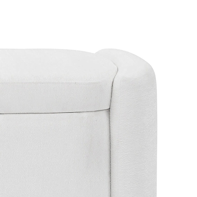 Banc de rangement capitonné en tissu chenille avec compartiment caché à couvercle relevable gris
