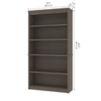 Bureau de Direction en U 66" avec Huche Fini Gris Écorce