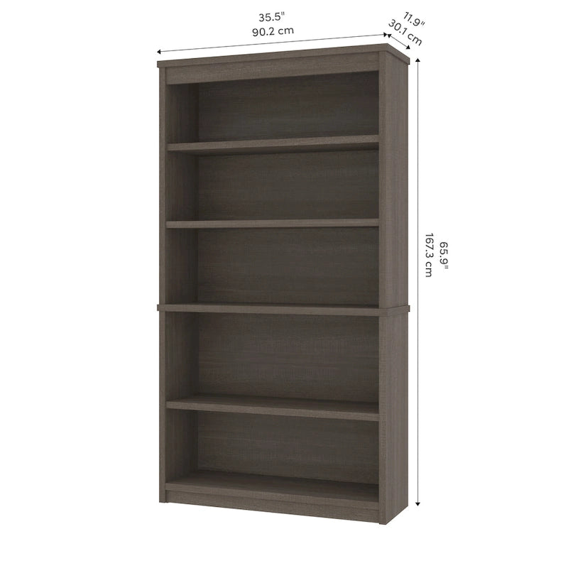 Bureau de Direction en U 66" avec Huche Fini Gris Écorce