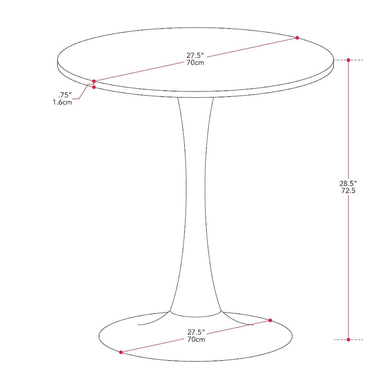 Table de bistrot ronde en marbre blanc avec pied doré