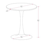 Table de bistrot ronde en marbre blanc avec pied doré